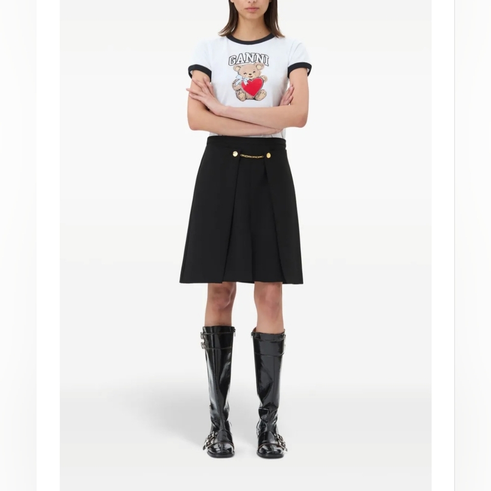 Ganni Tailored Twill Midi Skirt - Picture 3 of 7